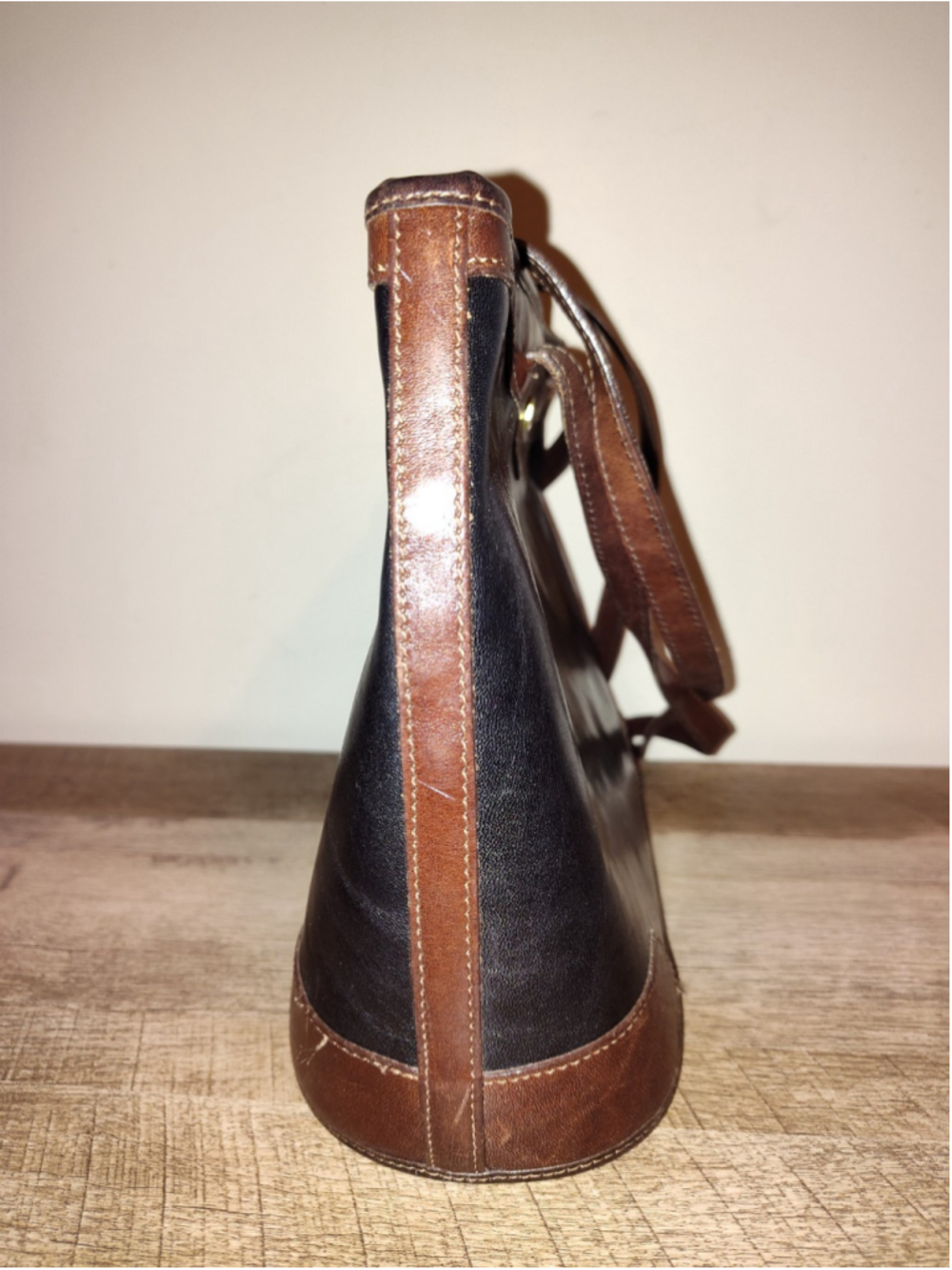 Brahmin Black and cognac brown leather bag - Picture 5 of 12